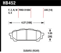 Hawk Performance Hawk 2006-2006 Saab 9-2X 2.5i HPS 5.0 Rear Brake Pads