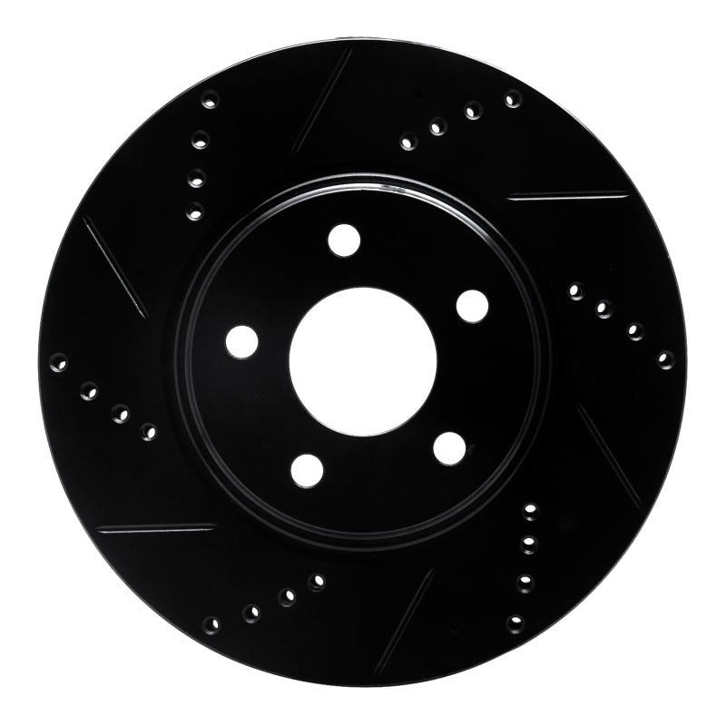 R1 Concepts R1 04-12 Chevrolet Malibu Front Left Drilled & Slotted Black Brake Rotor