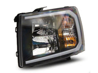Raxiom 07-13 Chevrolet Silverado 1500 Axial Headlights w/ SEQL LED Bar- Black Housing (Clear Lens)