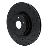 R1 Concepts R1 16-18 Ford Focus Front Right Drilled & Slotted Black Brake Rotor