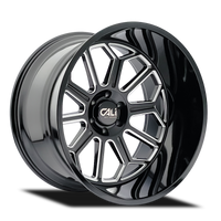 Cali Off-Road 9117 Auburn 24x14 / 6x139.7 BP / -76mm Offset / 106mm Hub Gloss Black Milled Wheel