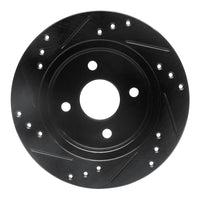 R1 Concepts R1 91-98 Saturn SL Rear Right Drilled & Slotted Black Brake Rotor
