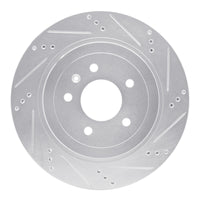 R1 Concepts R1 05-11 Cadillac STS Rear Right Drilled & Slotted Silver Brake Rotor