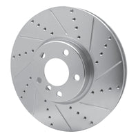 R1 Concepts R1 10-18 BMW 535I GT Left Front Drilled & Slotted Silver Brake Rotor