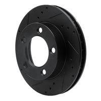 R1 Concepts R1 76-93 Ford F-150 4WD Front Left Drilled & Slotted Black Brake Rotor