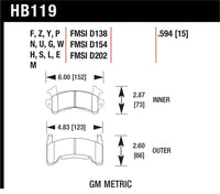 Hawk Performance Hawk Buick / Cadillac / Chevrolet / GMC / Isuzu / Oldsmobile / Pontiac DTC-30 Race Brake Pads