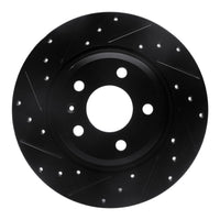 R1 Concepts R1 09-25 Audi A4 Left Drilled & Slotted Black Brake Rotor