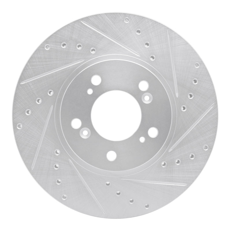 R1 Concepts R1 99-04 Acura RL Front Right Drilled & Slotted Silver Brake Rotor