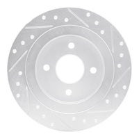 R1 Concepts R1 02-04 Ford Focus Rear Left Drilled & Slotted Silver Brake Rotor