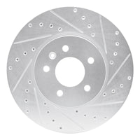 R1 Concepts R1 13-25 Cadillac ATS Front Right Drilled & Slotted Silver Brake Rotor