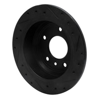 R1 Concepts R1 86-89 Jaguar Vanden Plas Rear Left Drilled & Slotted Black Brake Rotor