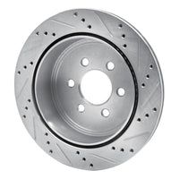 R1 Concepts R1 03-03 Dodge Durango Rear Left Drilled & Slotted Silver Brake Rotor