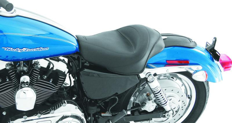 Mustang Motorcycle Mustang 04-21 Harley Sportster 4.5 GAL Standard Touring Solo Seat - Black