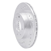 R1 Concepts R1 95-00 Nissan Lucino (Mexico) Front Left Drilled & Slotted Silver Brake Rotor