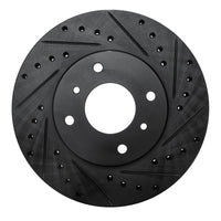 R1 Concepts R1 93-06 Infiniti G20 Front Right Drilled & Slotted Black Brake Rotor