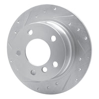 R1 Concepts R1 95-99 BMW 318TI Rear Left Drilled & Slotted Silver Brake Rotor