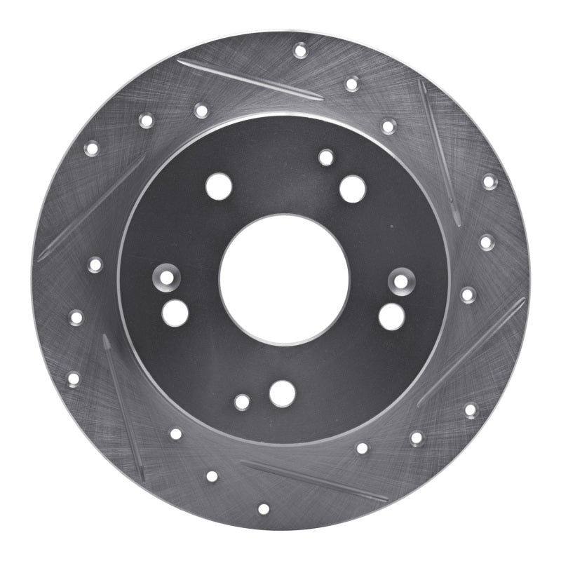 R1 Concepts R1 97-01 Acura Integra Rear Right Drilled & Slotted Silver Brake Rotor