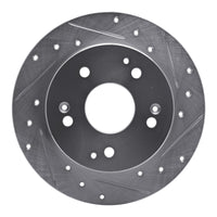 R1 Concepts R1 97-01 Acura Integra Rear Right Drilled & Slotted Silver Brake Rotor