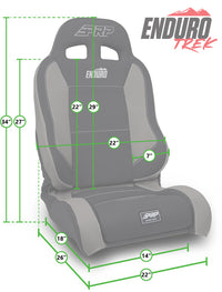 PRP Seats PRP 97-02 Jeep Wrangler TJ Enduro Elite Suspension Seat (Pair) - Trek Edition - Gray