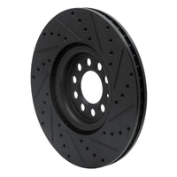 R1 Concepts R1 00-06 Audi TT Quattro Front Left Drilled & Slotted Black Brake Rotor