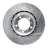 R1 Concepts R1 99-23 Porsche 911 Left Rear Drilled & Slotted Silver Brake Rotor