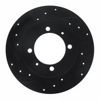 R1 Concepts R1 88-93 Dodge 2000 GTX Rear Left Drilled & Slotted Black Brake Rotor