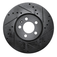 R1 Concepts R1 96-98 Volkswagen Jetta Sedan Front Right Drilled & Slotted Black Brake Rotor