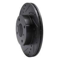 R1 Concepts R1 99-07 Suzuki Aerio Front Left Drilled & Slotted Black Brake Rotor