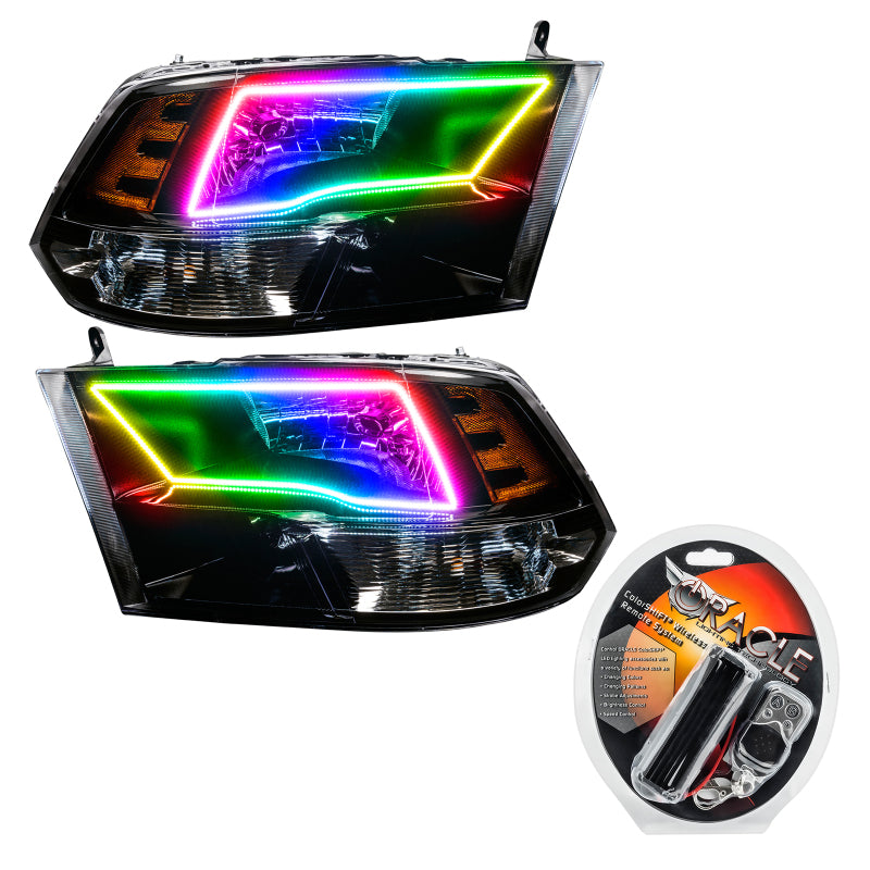 ORACLE Lighting Oracle 09-17 RAM 1500 TRX/SLT Quad Pre-Assembled Headlights - Blk Housing - ColorSHIFT