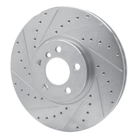 R1 Concepts R1 02-06 BMW X5 Front Left Drilled & Slotted Silver Brake Rotor