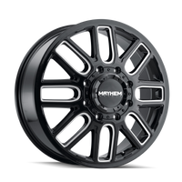 Mayhem 8107D Cogent Dually 20x8.25 / 8x200 BP / -192mm Offset / 142mm Hub Blk w/ Milled Spokes Wheel