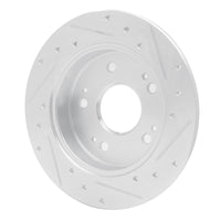 R1 Concepts R1 06-15 Honda Civic Si Rear Left Drilled & Slotted Silver Brake Rotor