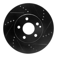 R1 Concepts R1 03-09 Mercedes-Benz E350 Front Right Drilled & Slotted Black Brake Rotor