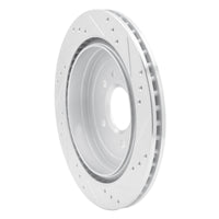 R1 Concepts R1 13-19 Cadillac ATS Rear Left Drilled & Slotted Silver Brake Rotor