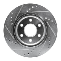 R1 Concepts R1 2005-2025 Nissan Xterra Front Right Drilled & Slotted Silver Brake Rotor