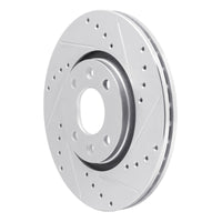 R1 Concepts R1 88-89 Eagle Medallion Front Right Drilled & Slotted Silver Brake Rotor