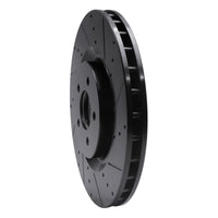 R1 Concepts R1 07-14 Ford Mustang Front Right Drilled & Slotted Black Brake Rotor