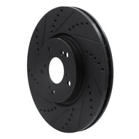 R1 Concepts R1 04-08 Acura TL Front Left Drilled & Slotted Black Brake Rotor