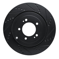 R1 Concepts R1 08-15 Mitsubishi Lancer Rear Right Drilled & Slotted Black Brake Rotor