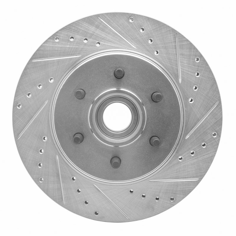R1 Concepts R1 04-08 Ford F-150 RWD Front Right Drilled & Slotted Silver Brake Rotor