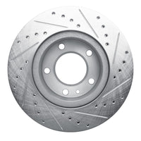R1 Concepts R1 82-88 BMW 524TD Front Left Drilled & Slotted Silver Brake Rotor