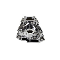 Edelbrock Chevy SB Victor Jr. 23 Degree Intake Manifold - Chrome Plasma Finish