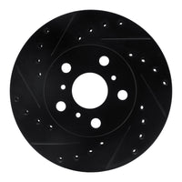 R1 Concepts R1 87-91 Toyota Camry Front Left Drilled & Slotted Black Brake Rotor