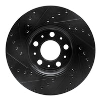 R1 Concepts R1 99-09 Volvo S60 Front Right Drilled & Slotted Black Brake Rotor