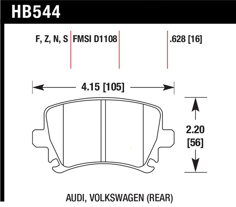 Hawk Performance Hawk 06 Audi A6 Quattro Avant / 06-09 A6 Quattro  HP+ Rear Brake Pads