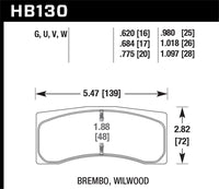 Hawk Performance Hawk Universal Brembo DTC-70 Race Brake Pads Thickness 1.018