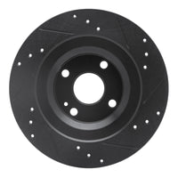 R1 Concepts R1 2016-2025 Fiat 124 Spider Rear Left Drilled & Slotted Black Brake Rotor