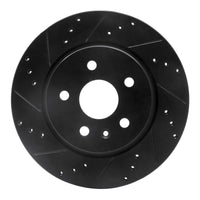 R1 Concepts R1 10-25 Buick Allure Rear Left Drilled & Slotted Black Brake Rotor