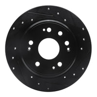 R1 Concepts R1 02-04 Honda CR-V Rear Right Drilled & Slotted Black Brake Rotor