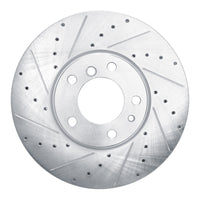 R1 Concepts R1 00-03 BMW 540I Front Left Drilled & Slotted Silver Brake Rotor